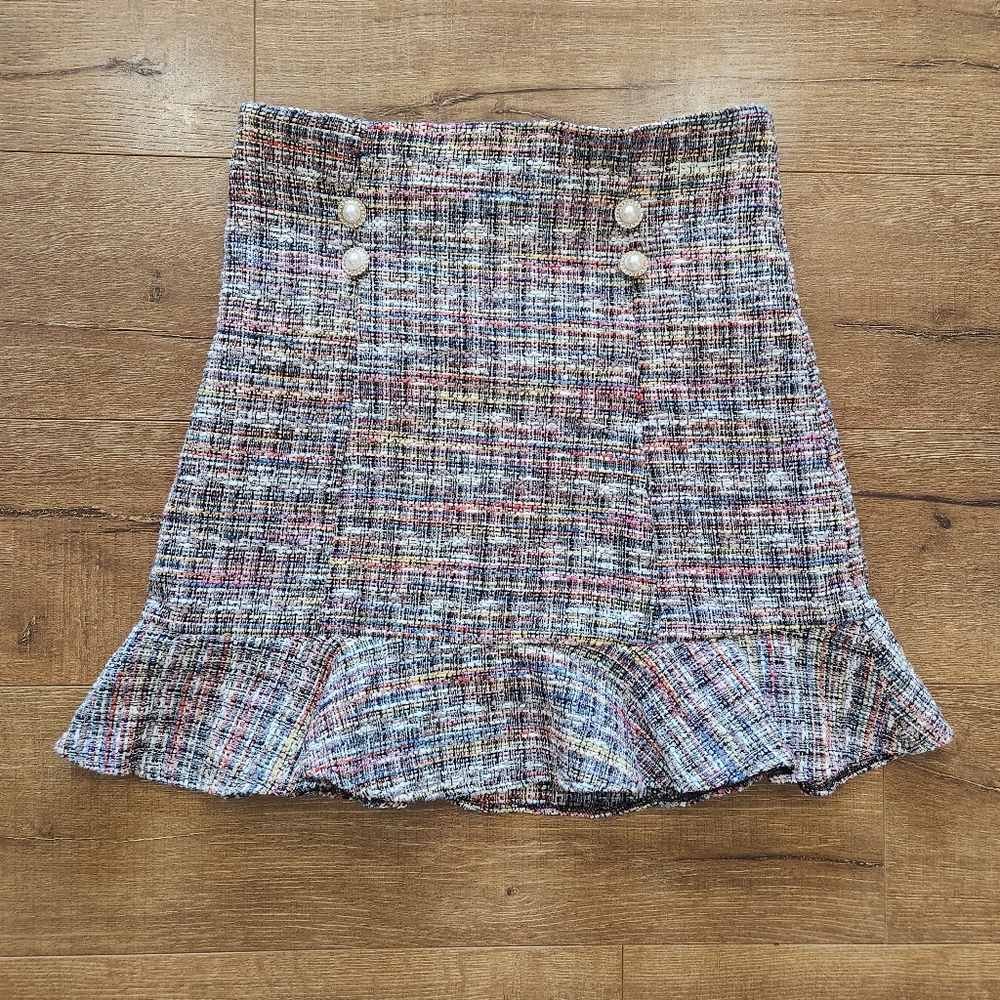 Jealous Tomato women's tweed skirt size large office siren corpcore  barbiecore